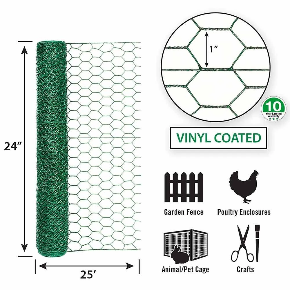 Garden Zone Green Vinyl Hex Netting 4 Garden Zone Green Vinyl Hex Netting - Image 2
