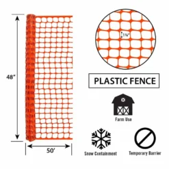Garden Zone Orange Plastic Snow Fence -FENCING Sales 7397348 new 3