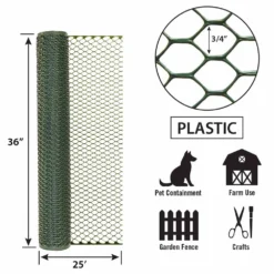Garden Zone 3/4 In. Green Plastic Poultry Fence -FENCING Sales 7397356 new 3