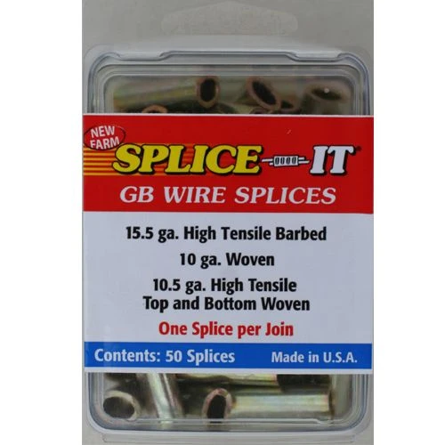 New Farm Splice-It 12.5 Ga. - 10 Ga. Fence Wire Splices 50 Ct. 3 New Farm Splice-It 12.5 Ga. - 10 Ga. Fence Wire Splices 50 Ct.